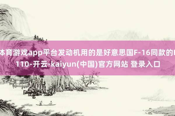 体育游戏app平台发动机用的是好意思国F-16同款的F110-开云·kaiyun(中国)官方网站 登录入口